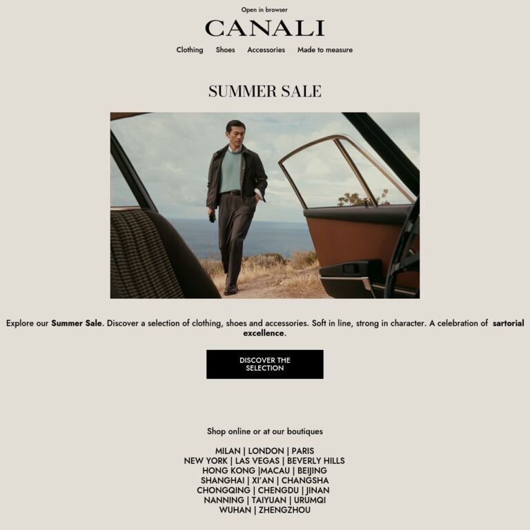 Summer Sale Starts Now - newsletter screenshot
