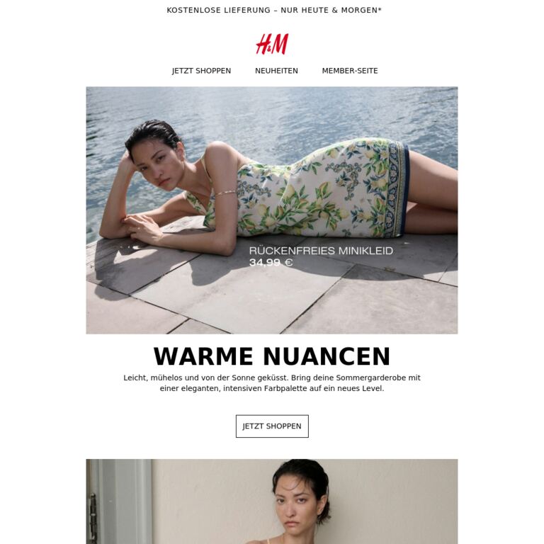 Warme Nuancen - newsletter screenshot