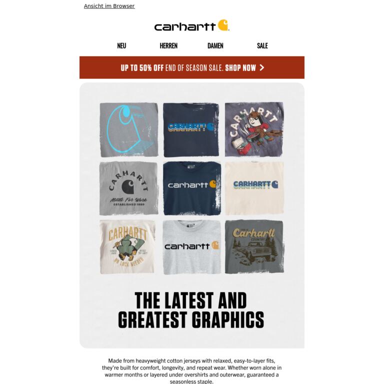 Newest Graphic Tees! - newsletter screenshot