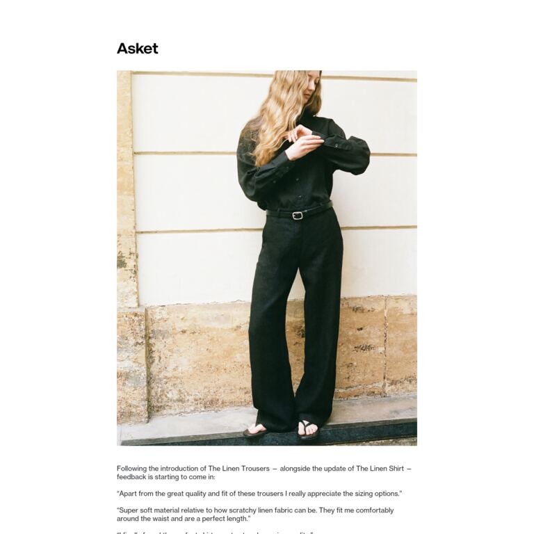 Worn and reviewed: Linen - newsletter screenshot
