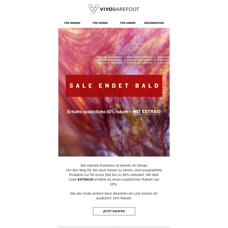 Sale endet bald - newsletter screenshot