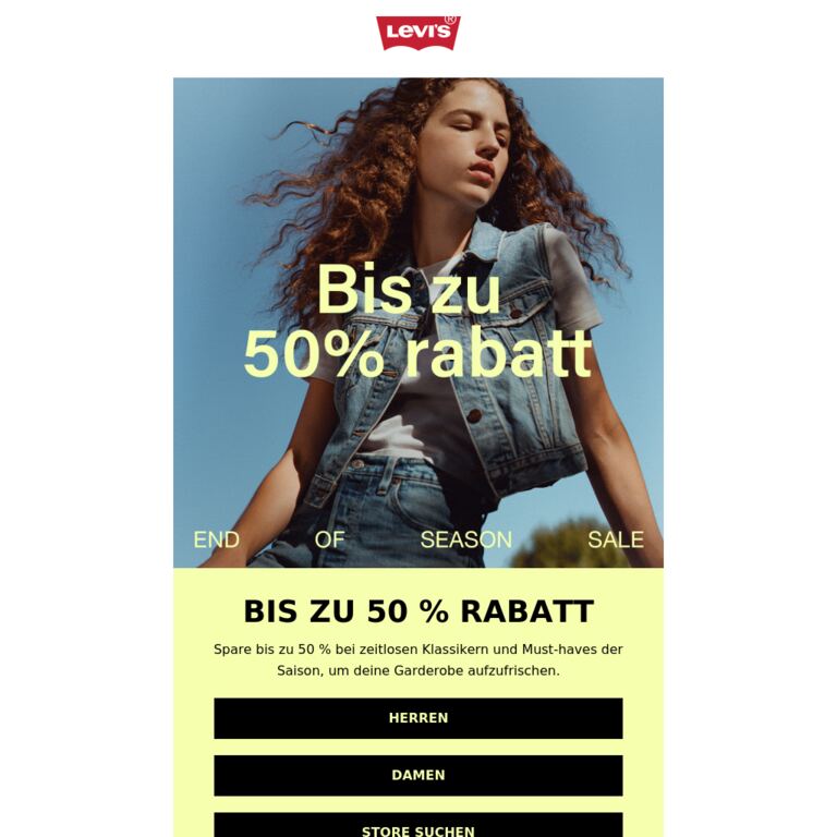 Nicht verpassen – bis zu 50 % Rabatt - newsletter screenshot