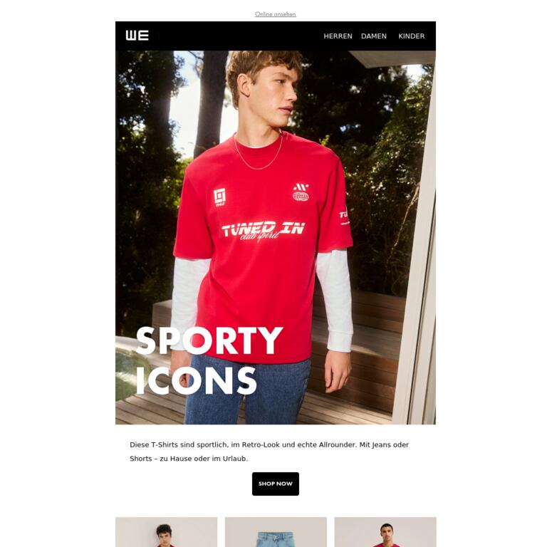 Die T-Shirts des Sommers - newsletter screenshot