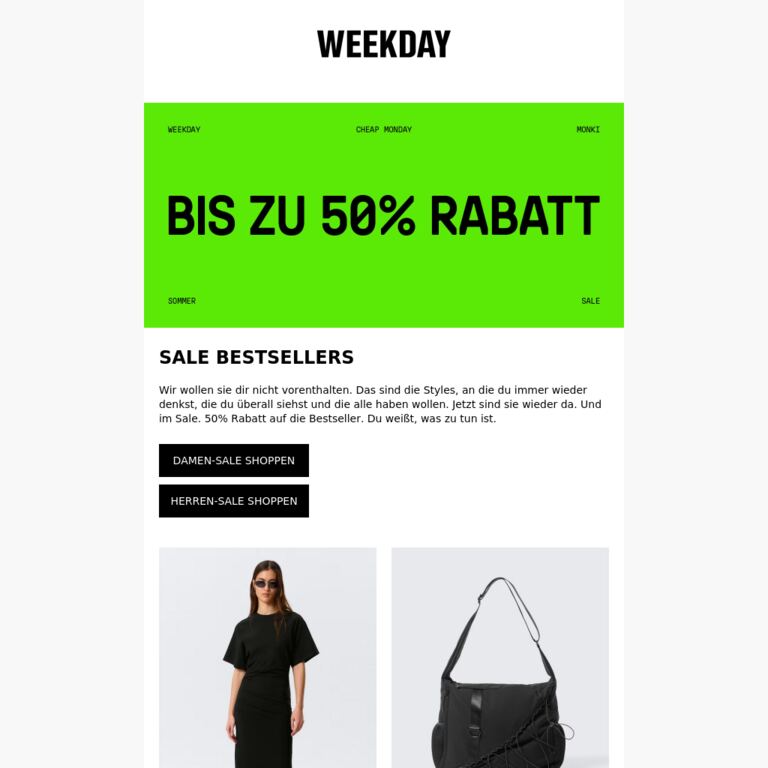 Die angesagtesten Sale-Artikel - newsletter screenshot