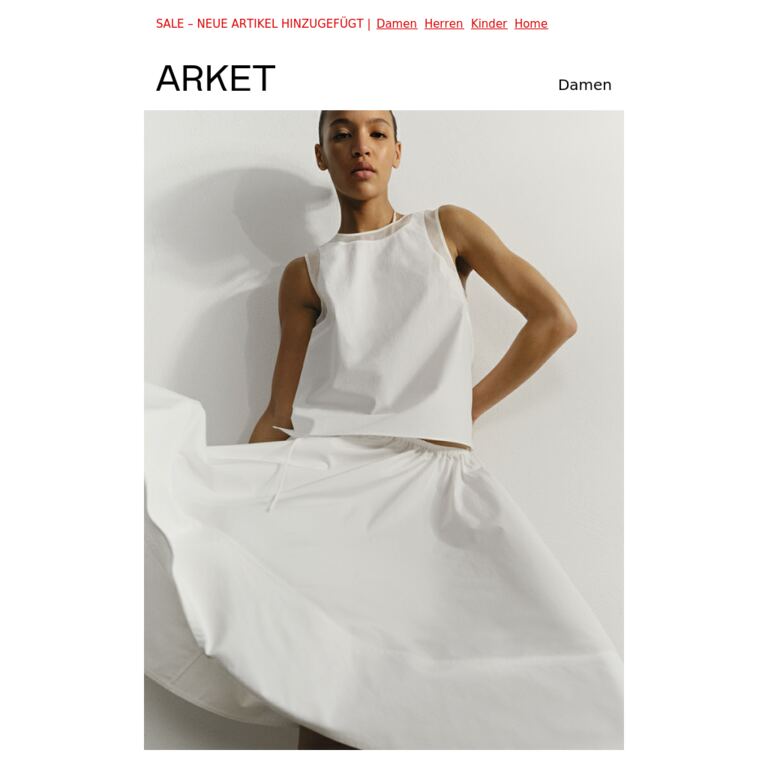 Ein Rock und ein Oberteil - newsletter screenshot