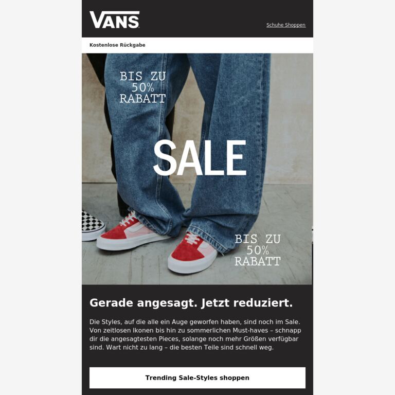 Angesagte Styles im Sale - newsletter screenshot