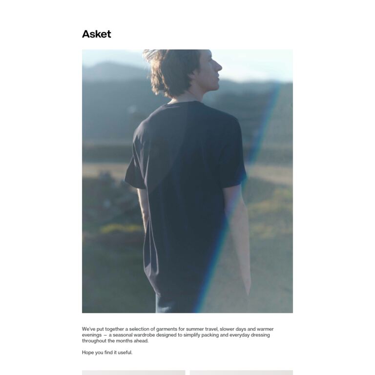 Your Essential Summer Wardrobe - newsletter screenshot