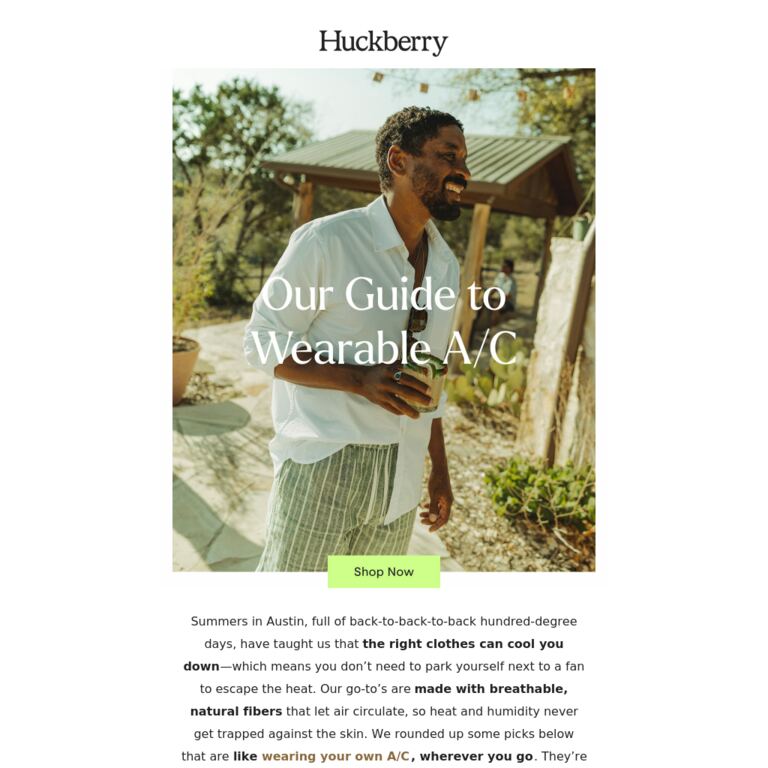 Wearable A/C - newsletter screenshot