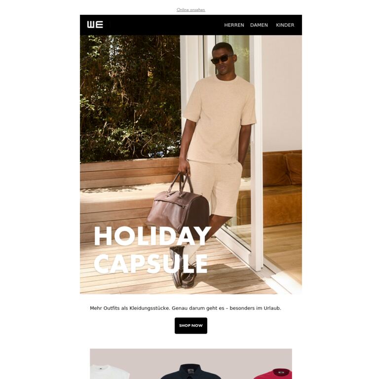 Die Holiday Capsule - newsletter screenshot