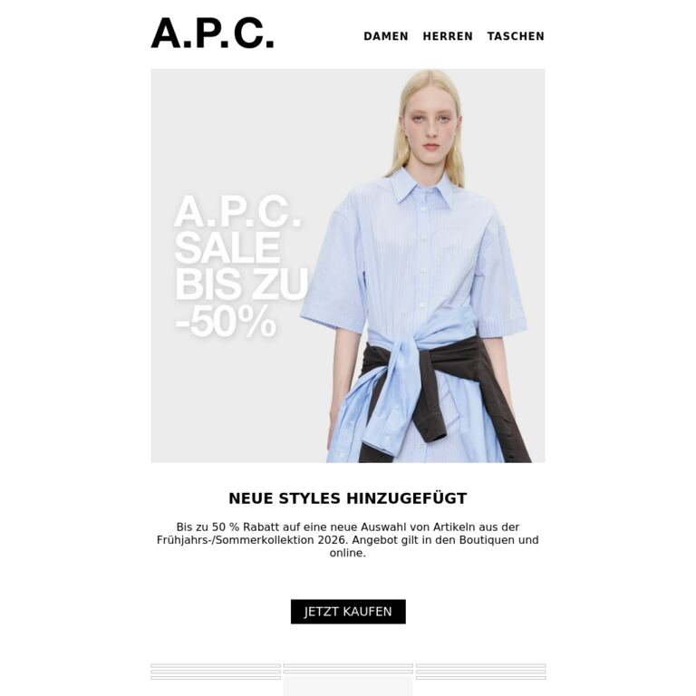 Neue Styles im Sale - newsletter screenshot
