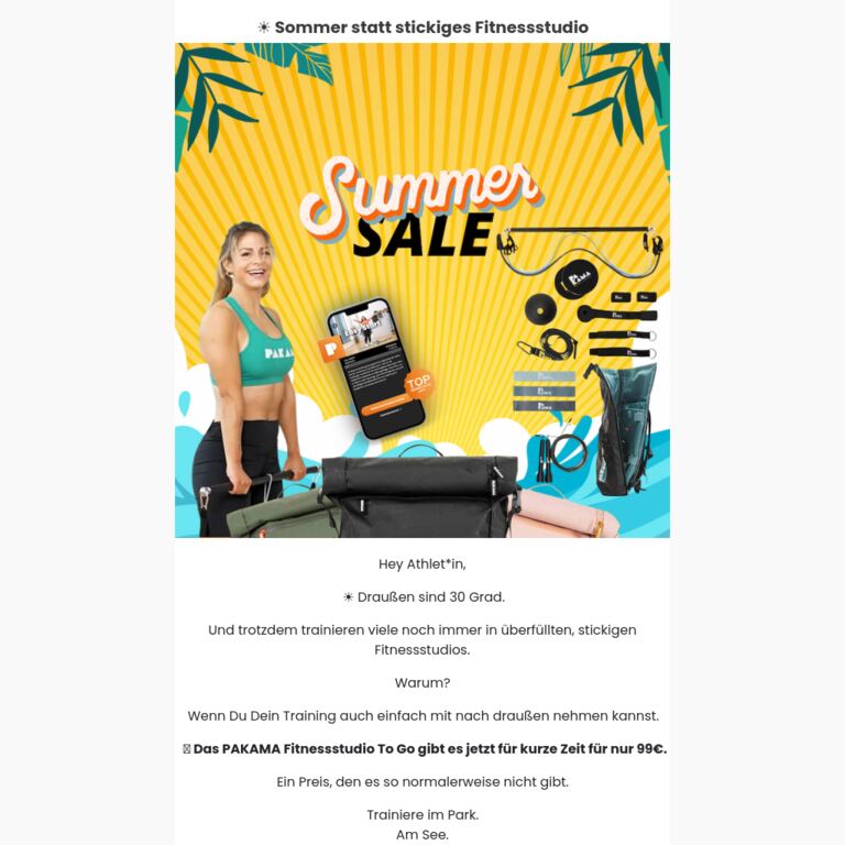☀️ Warum im Sommer noch ins Fitnessstudio? - newsletter screenshot