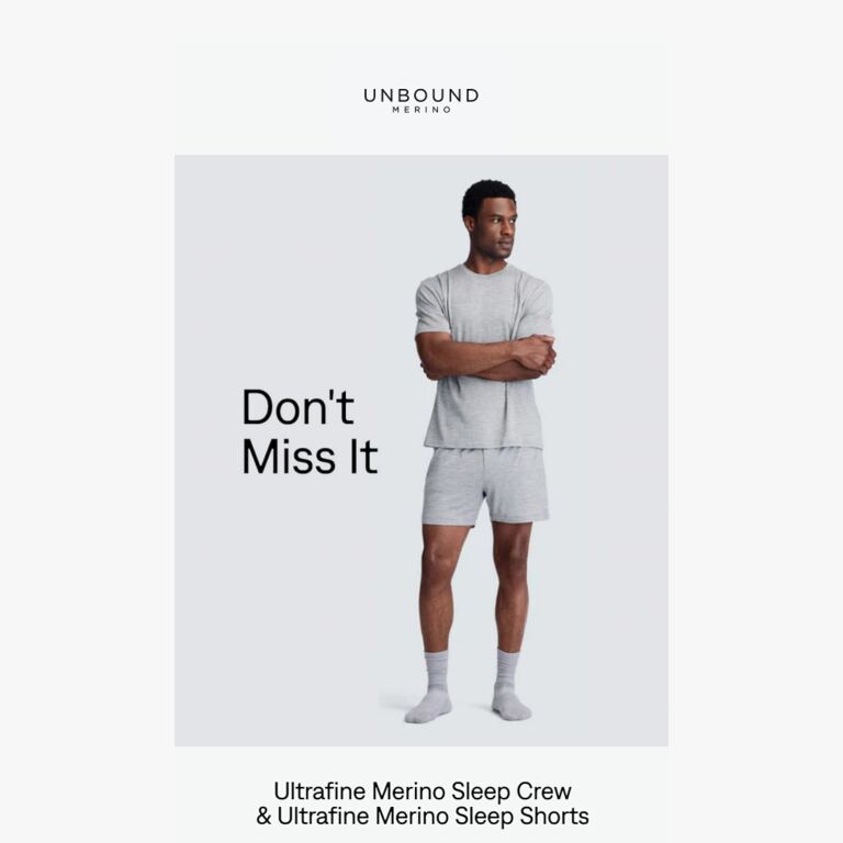 The Merino Sleep Set Will Sell Out. - newsletter screenshot