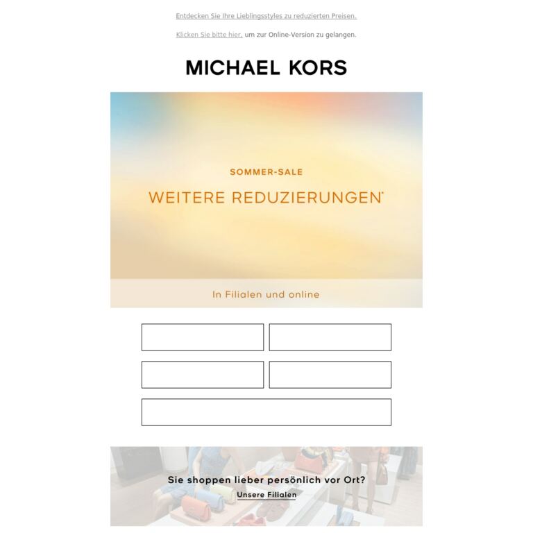 Nicht zögern! Der Sale läuft - newsletter screenshot