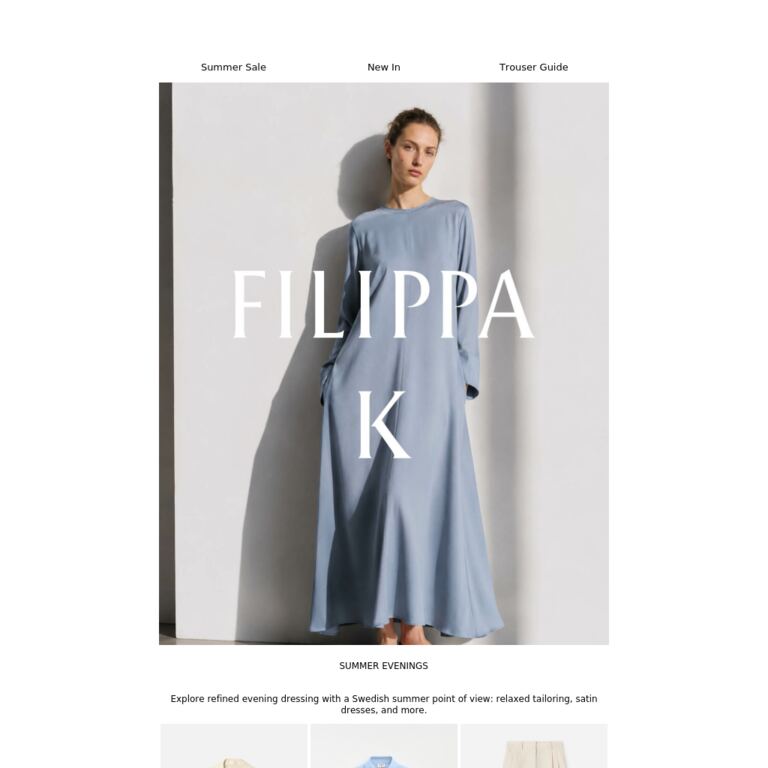 What to Wear for Summer Evenings - newsletter screenshot
