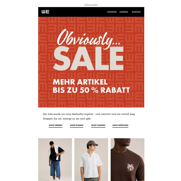 Diese Bestseller sind schnell vergriffen - newsletter screenshot