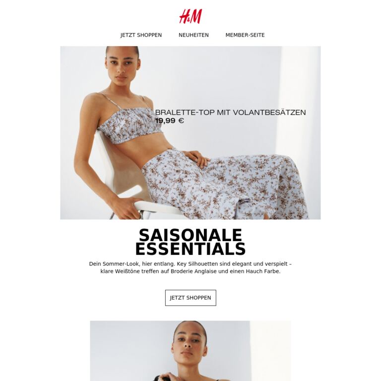 Essentials der Saison - newsletter screenshot