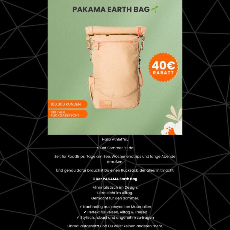 ☀️ Dein Sommer beginnt mit dem Earth Bag - newsletter screenshot