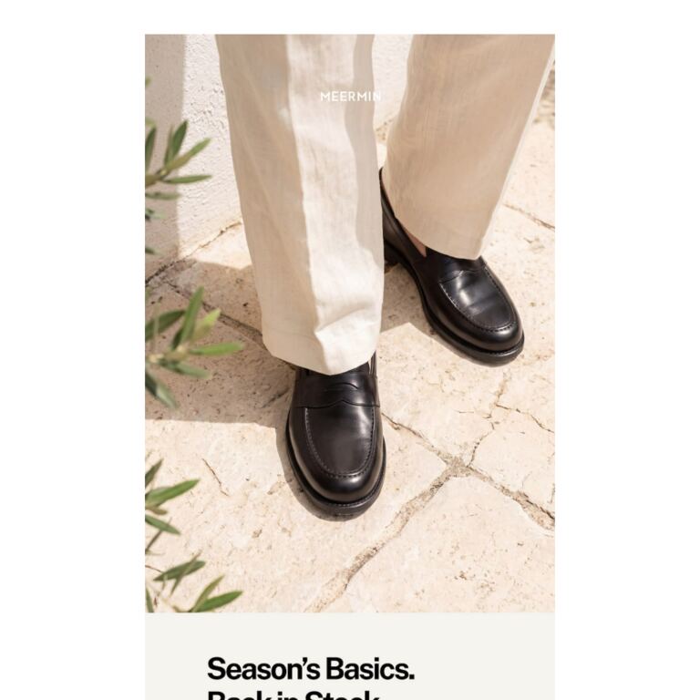 Season's Basics. Back in stock. - newsletter screenshot