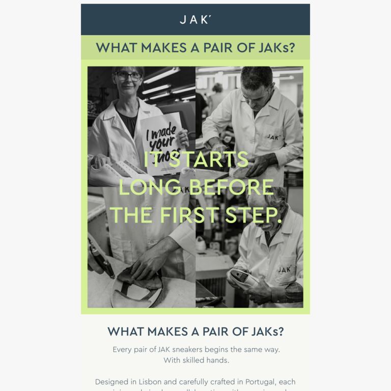 Care about what you wear? So do we. - newsletter screenshot