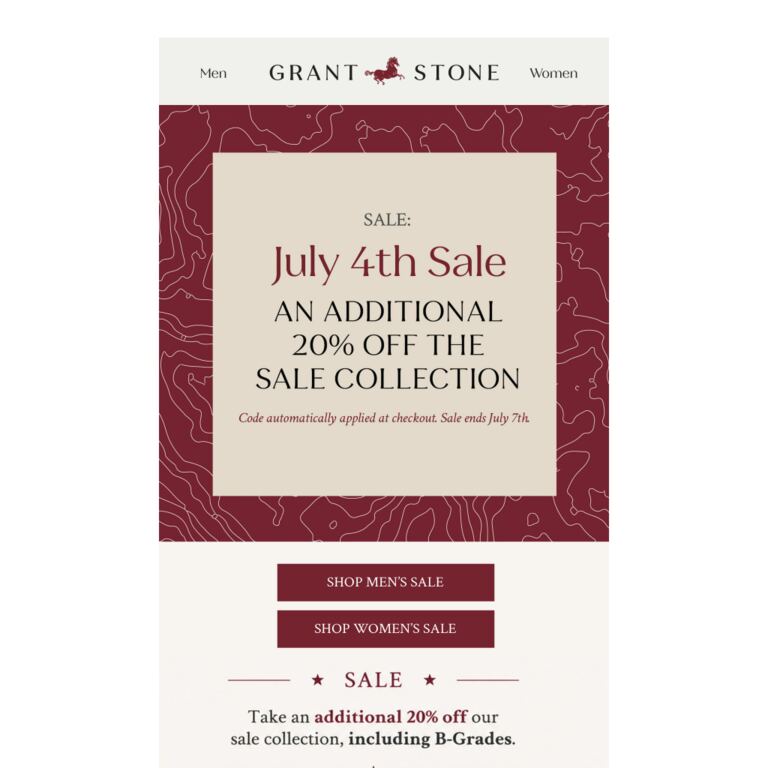 Don't Miss Your Extra 20% Off - newsletter screenshot