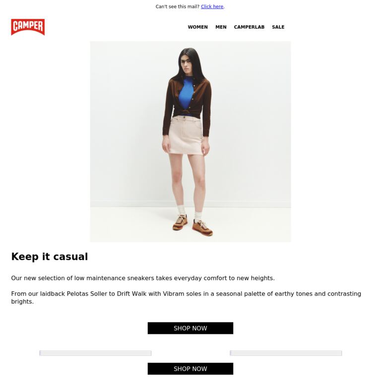 New Season Sneakers - newsletter screenshot