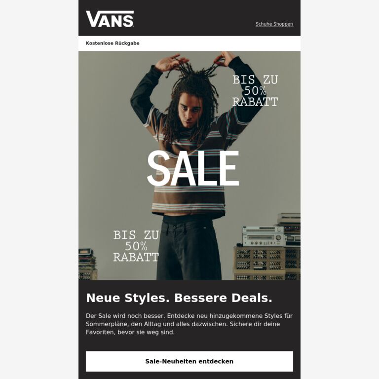 Frische Sale-Styles sind eingetroffen - newsletter screenshot