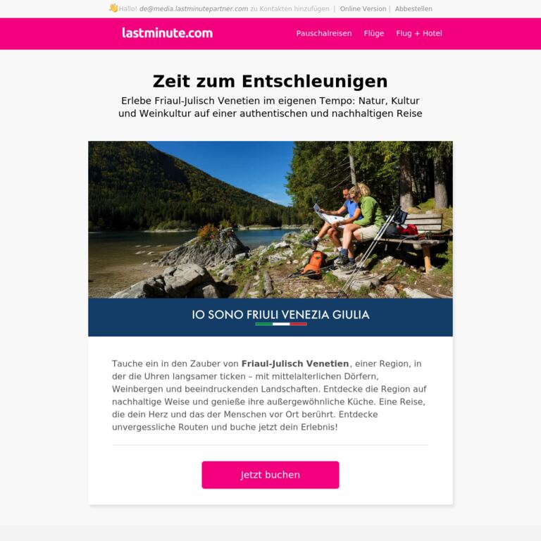 Entdecke Friaul-Julisch Venetien! - newsletter screenshot