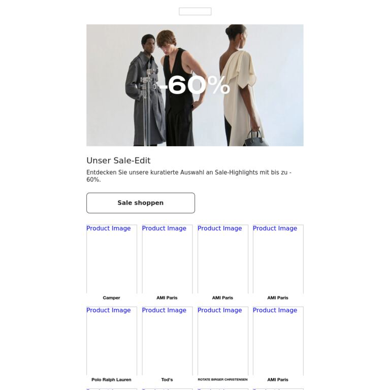 Bis zu -60%: Sale-Edit - newsletter screenshot
