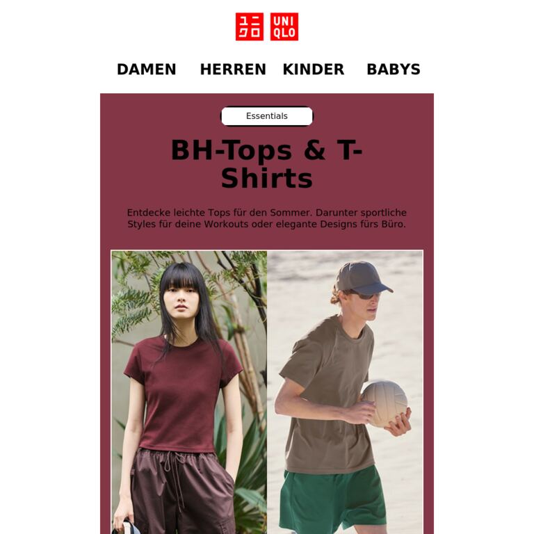 T-Shirts & BH-Tops - newsletter screenshot