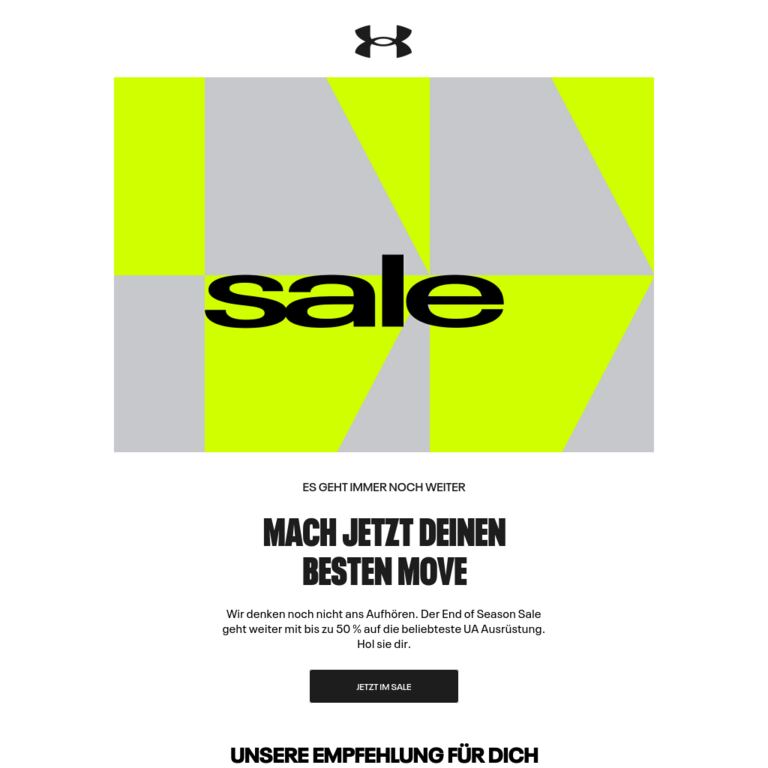 Bis zu 50 % Rabatt – nicht verpassen - newsletter screenshot