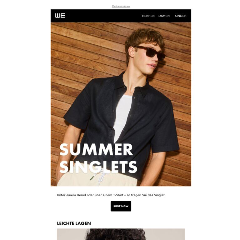 So tragen Sie ein Singlet - newsletter screenshot