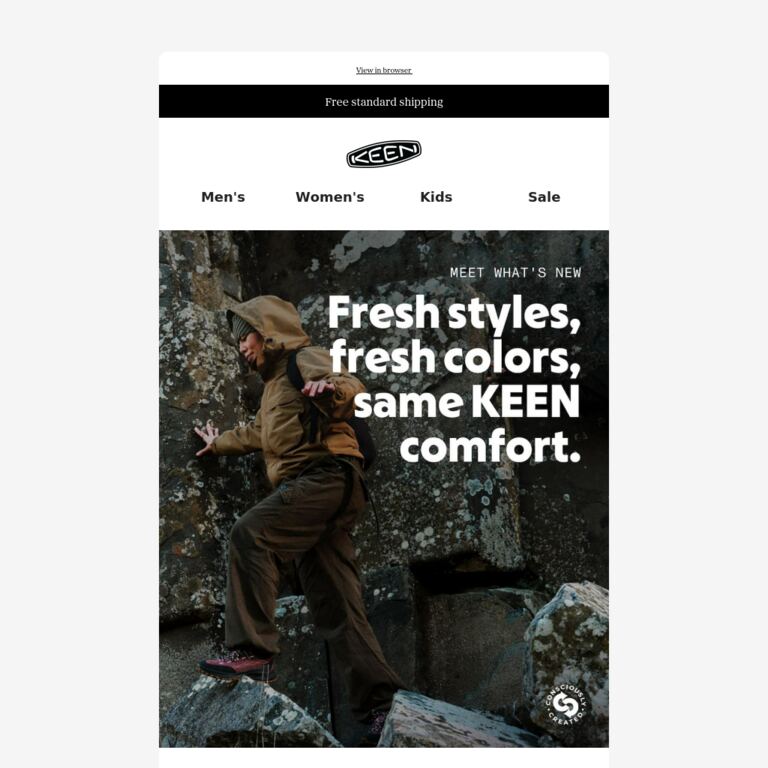 New styles. New colors. - newsletter screenshot