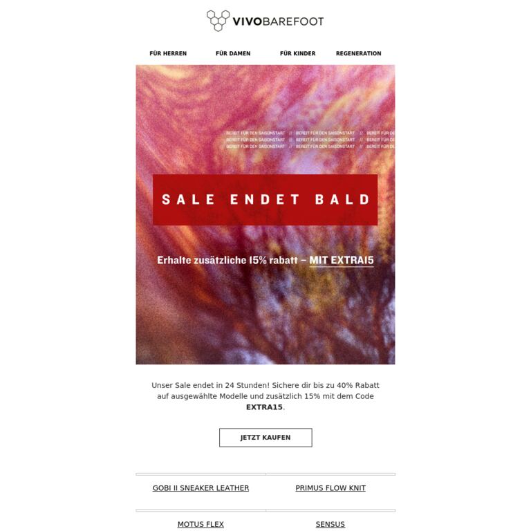SALE endet morgen | Letzte Chance zum Sparen - newsletter screenshot