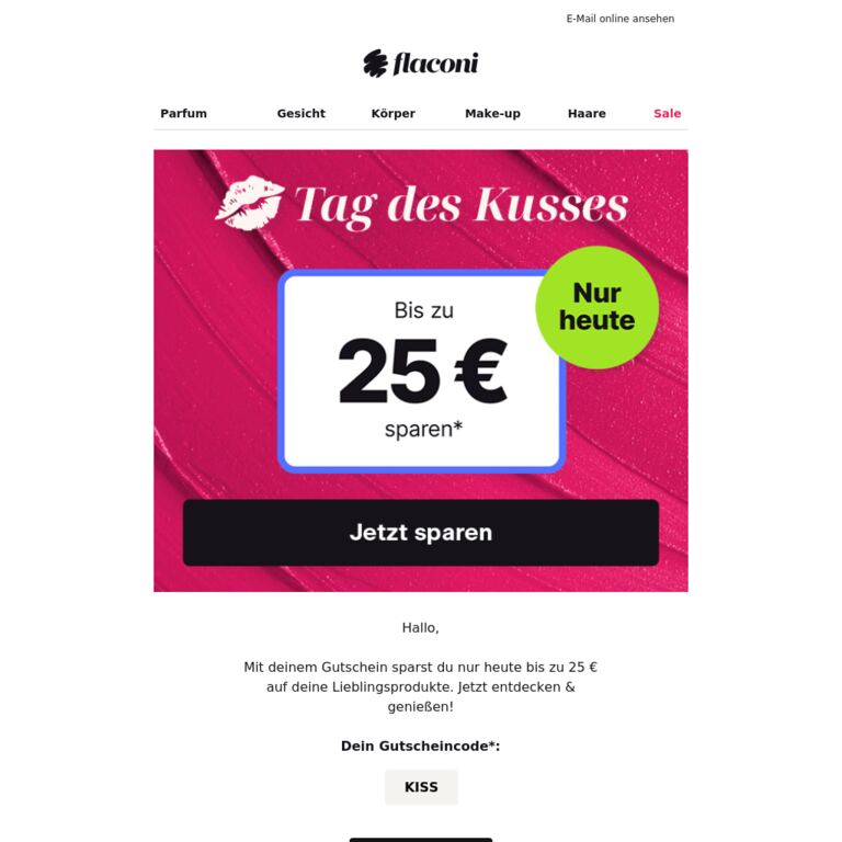 25 €-Gutschein für dich 💋 - newsletter screenshot