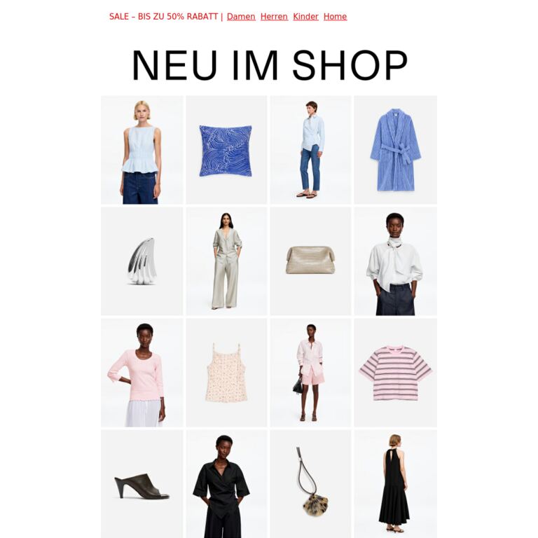 Neues für Damen - newsletter screenshot