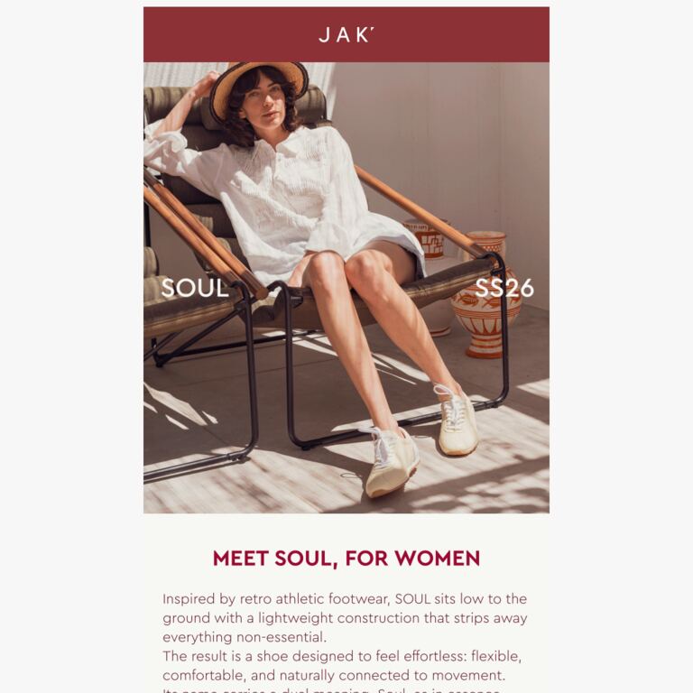 New Drop: Soul SS26 - newsletter screenshot