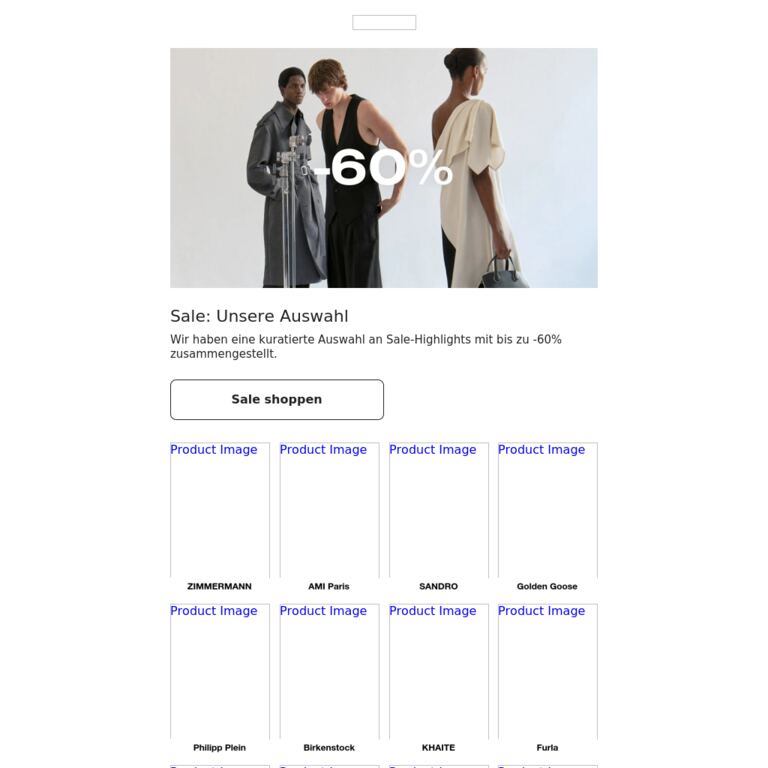 Best of Sale: Bis zu -60% - newsletter screenshot
