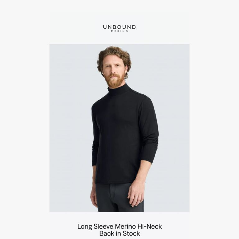 The Merino Hi-Neck Is Finally Back. - newsletter screenshot
