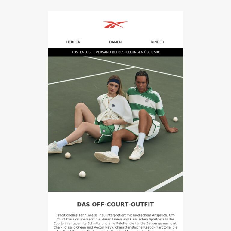 Klassischer Sportstil, gemacht für den Sommer - newsletter screenshot