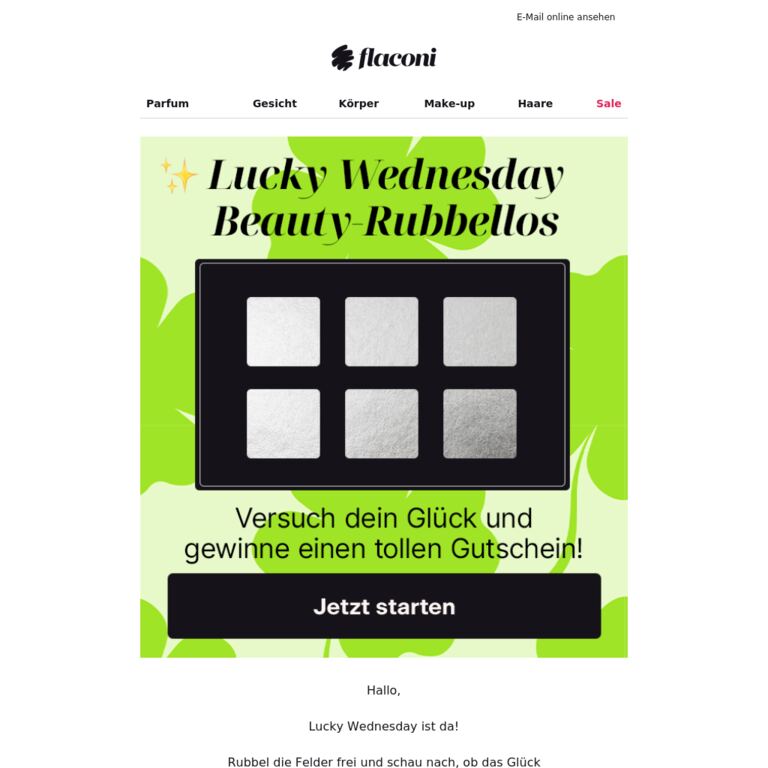 Bereit für eine Portion Glück? 🍀 - newsletter screenshot