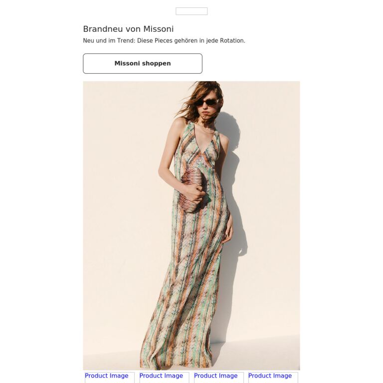Im Spotlight: Missoni - newsletter screenshot