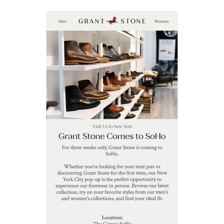 Visit Us In NYC - newsletter screenshot