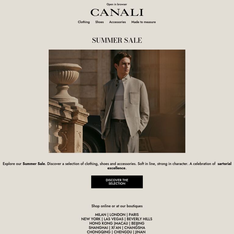 An invitation to the summer sale - newsletter screenshot