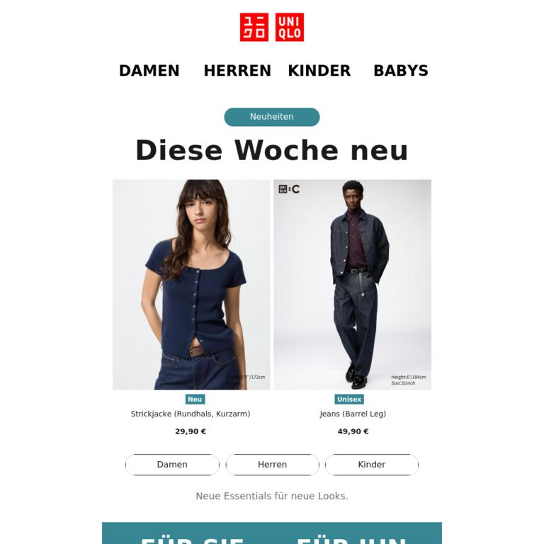 Entdecke die aktuellen Neuheiten - newsletter screenshot