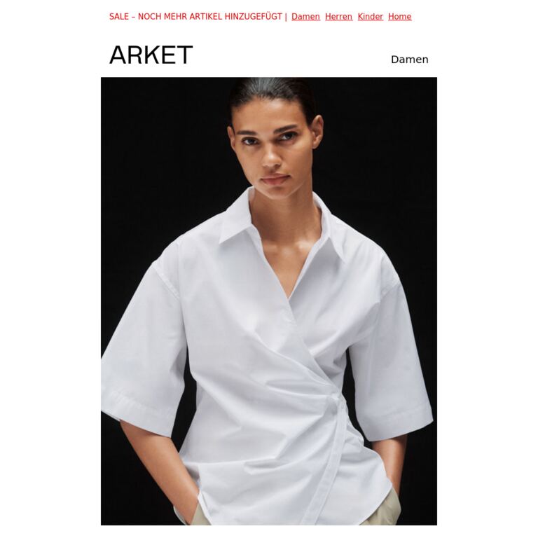 Neue Hemden und Blusen - newsletter screenshot