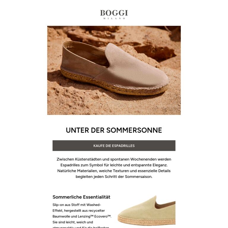 Espadrilles: Der Sommer zu deinen Füßen - newsletter screenshot