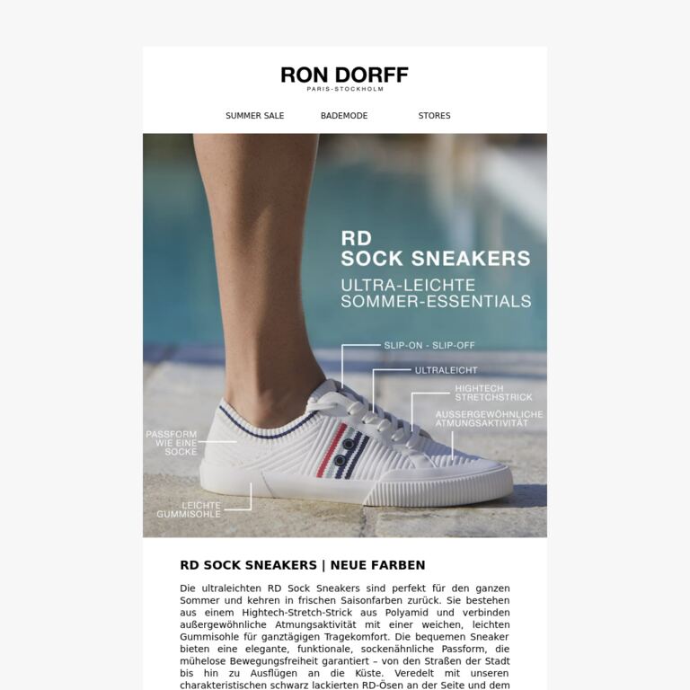 RD Sock Sneakers | Neue Farben - newsletter screenshot