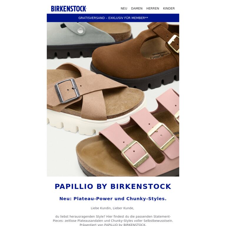 Neue Plateau- & Chunky-Looks für den Sommer. - newsletter screenshot