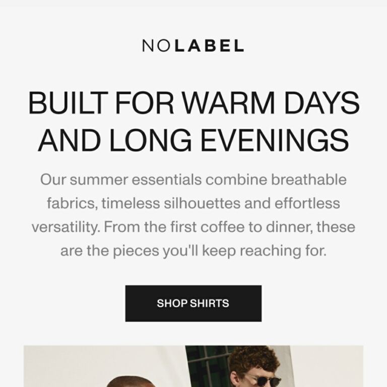 Built for warm days and long evenings - newsletter screenshot