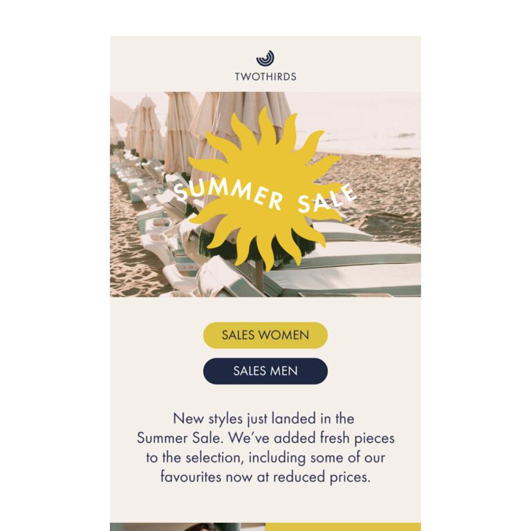 New styles added! Now on Sale. - newsletter screenshot